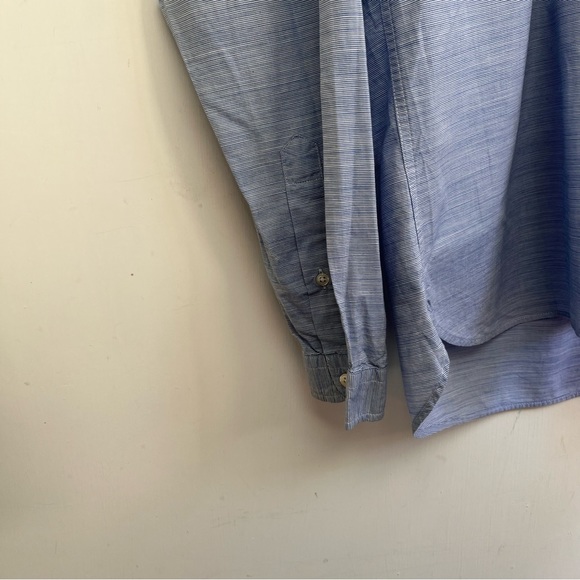 Oliver Spencer Shirt Size 15.5" Blue Long Sleeve Button Cuff 100% Cotton - Picture 4 of 9